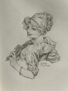 A J.C. Leyendecker master study drawn with graphite pencils on paper.